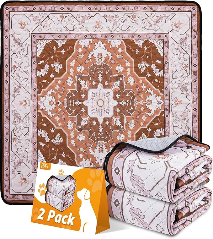 Washable Pee Pads for Dogs: 2 Pack Reusable, Waterproof &amp; Leakproof Puppy Pad, Non-Slip Whelping &amp; Potty Training for Floor, Playpen, Crate, Couch, 36x36