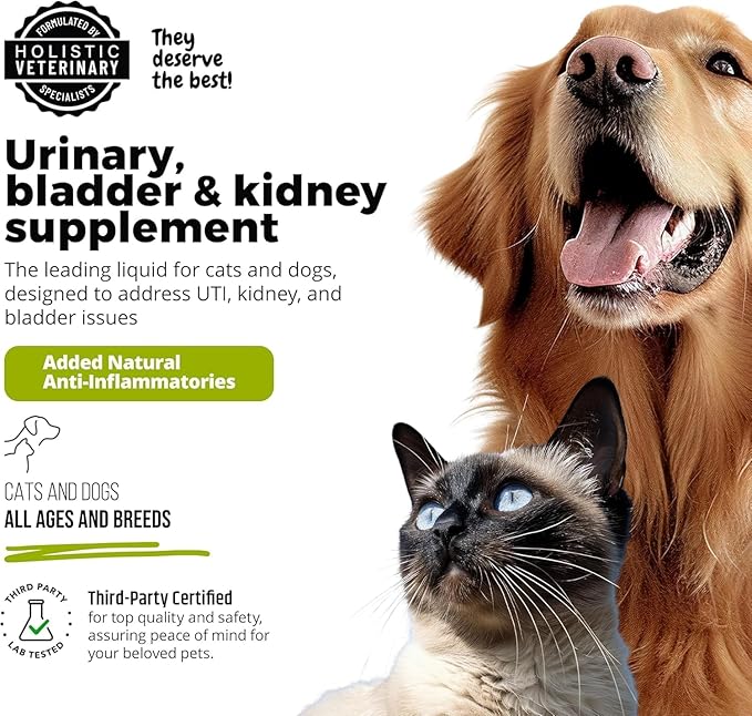 Cat &amp; Dog Urinary Tract Treatment, Bladder &amp; Kidney Support for Dogs and Cats, Powerful Yet Gentle Pet Care, with Liquid Cranberry &amp; Glucosamine, Salmon Flavor, 6 oz Bottle, 2 Pack