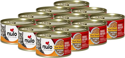 Nulo Real Shreds with Organ Meat Wet Canned Cat Food, Chicken &amp; Beef, 2.8 Ounce, 12 Cans