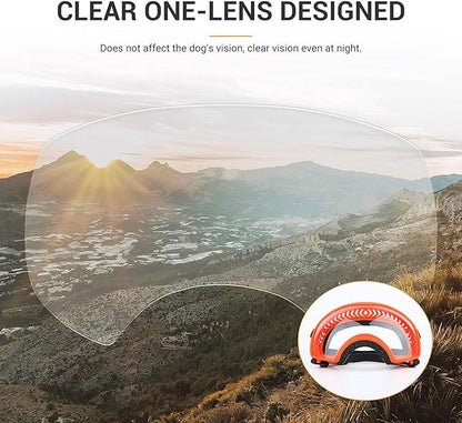 NAMSAN Clear Dog Goggles for Large Dogs, Wide Eyecup &amp; Soft Frame, Anti-UV Sunglasses for Dogs Medium to Large Breed, Driving Dog Eye Protection, Windproof Dustproof, Adjustable, Orange