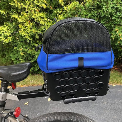 BiKASE Durable Dog Bike Basket &amp; Carrier, Rear Mount Pet Basket for Bikes with Super Comfort Mat and Cover, Ideal for Small Dogs and Cats up to 12 lbs