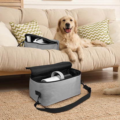 Beautyflier Pet Grooming Supplies Organizer, Protective Tote Bag Case for Pet Grooming Kit &amp; Vacuum Suction Dogs Cats Hair, Travel Pouch Bag for Pet Dog Grooming Vacuum Kit, Bag Only (Gray)