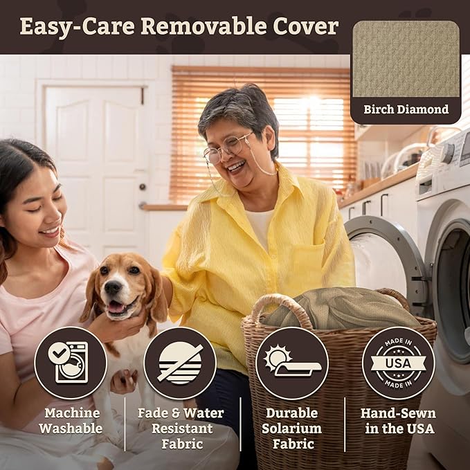 Snoozer Lookout I Car Seat - Dog Car Seats for Small Dogs, Puppy Booster Bed for Small &amp; Medium Sized Pets Up to 25 Lbs, Elevated, Washable - Medium, Birch Diamond