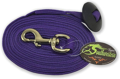 Southwestern Equine Lunge Line for Horses Cotton Horse Lunge Line with Bolt Snap &amp; Rubber Stop (Purple, 24&