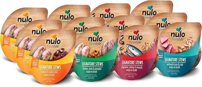 Nulo Freestyle Cat &amp; Kitten Wet Cat Food Signature Stew, Premium All Natural Grain-Free Cat Food Topper with No Added Minerals or Preservatives and High Animal-Based Protein 12 Count (Pack of 1)