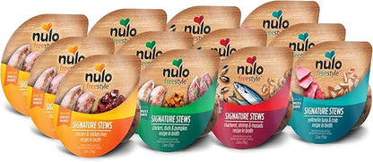 Nulo Freestyle Cat &amp; Kitten Wet Cat Food Signature Stew, Premium All Natural Grain-Free Cat Food Topper with No Added Minerals or Preservatives and High Animal-Based Protein 12 Count (Pack of 1)