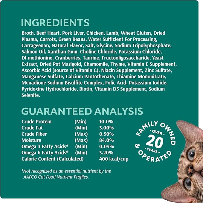 Optimeal Grain-Free Wet Cat Food – Lamb &amp; Veggies Recipe, High Protein &amp; Moisture Rich Indoor Adult Cats Food, Tender Morsels in Savory Gravy Natural Ingredients - 3 oz Pouches, 12 Pack