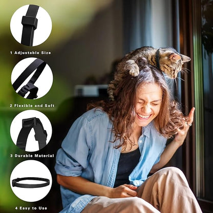 Simnice Calming Collar for Cats - 4 Pack, Adjustable Calming Collar for Cats - Pheromone Cat Collars for Anxiety &amp; Stress Relief, Water-Resistant &amp; Long-Lasting Effect (Black)