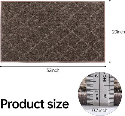 COSY HOMEER Edging Stair Treads Non-Slip Corner Indoor Stair Runners for Wooden Steps,Landing Slip Resistant Stair Rugs for Kids and Dogs, 100% Polyester TPE Backing,Brown,20"X32"