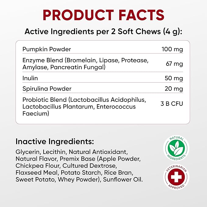 Probiotics for Dogs Digestive Health - Probiotic Chews for Gut Health, Itchy Skin Yeast, Diarrhea - USA Product - Immune Support Supplement - Dog Digestive Support &amp; Allergy Relief Chews with Enzymes