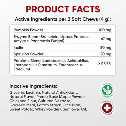 Probiotics for Dogs Digestive Health - Probiotic Chews for Gut Health, Itchy Skin Yeast, Diarrhea - USA Product - Immune Support Supplement - Dog Digestive Support &amp; Allergy Relief Chews with Enzymes