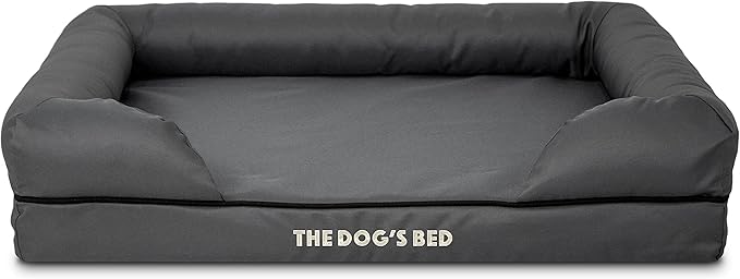 The Dog’s Bed Medium Oxford Grey 30x23.5, Memory Foam, Pain Relief: Arthritis, Hip &amp; Elbow Dysplasia, Post Surgery, Lameness, Supportive, Calming, Waterproof Washable Cover, Veterinary Approved
