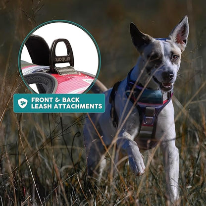 Embark Adventure Dog Harness, Reflective Trim No Pull Dog Harnesses for Small Sized Dogs - Military Grade Nylon, Front Clip with Gel Lined Handle. Soft &amp; Padded Puppy