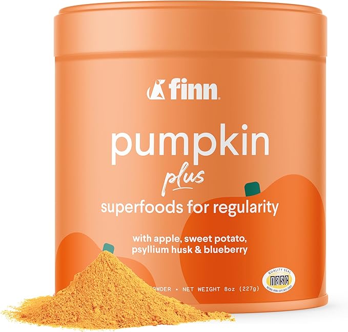 Finn Pumpkin Plus: Daily Digestive Support &amp; Fiber-Rich Topper for Dogs | Promotes Regularity &amp; Gut Health with Superfoods