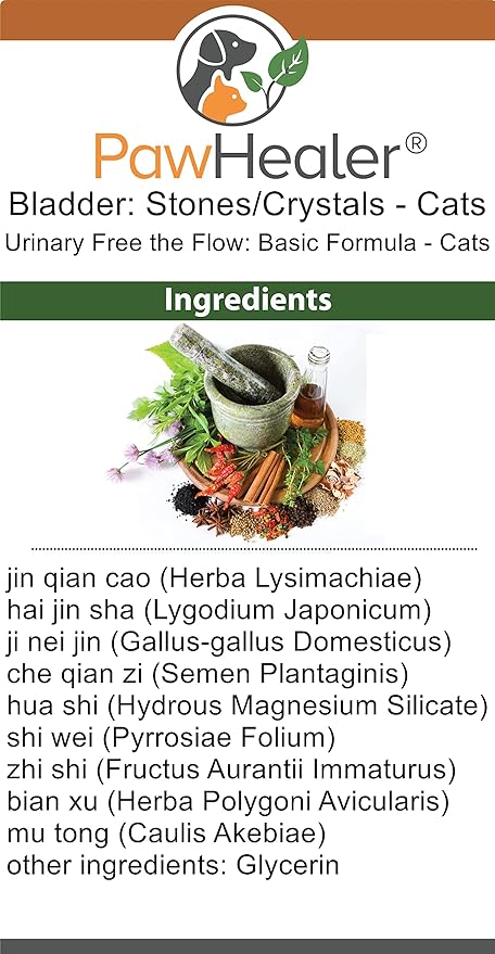 Cat &amp; Small Dogs - Bladder Remedy for Stones &amp; Crystals: 2 fl oz (59 ml) - Urinary Free The Flow - Basic - Made in USA - Works Great for Over 15 Years in The Herbal Business. …