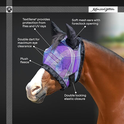 Kensington Signature Fly Mask w/Plush Fleece &amp; Ears w/Forelock Hole Size