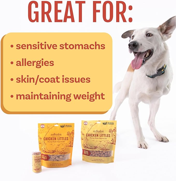 Polkadog Chicken Littles Crunchy Training Bits – All Natural, Limited Ingredient Healthy Training Treats for Dogs. Handcrafted &amp; Made in USA. Great for Dogs with Allergies or Sensitive Stomachs – 7oz