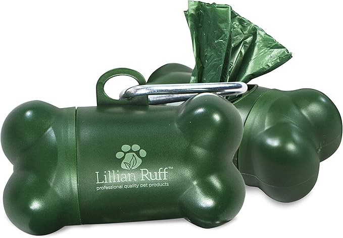 Lillian Ruff Starter Pack Gift Set for Dogs | Oatmeal Shampoo, Oatmeal Conditioner, Waterless Shampoo Citrus, Ear Cleaner &amp; Otic Wax Solvent, Breath Spray, Leash Clip Waste Bag Dispenser with 15 Bags