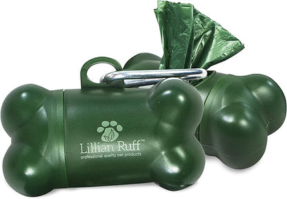 Lillian Ruff Starter Pack Gift Set for Dogs | Oatmeal Shampoo, Oatmeal Conditioner, Waterless Shampoo Citrus, Ear Cleaner &amp; Otic Wax Solvent, Breath Spray, Leash Clip Waste Bag Dispenser with 15 Bags
