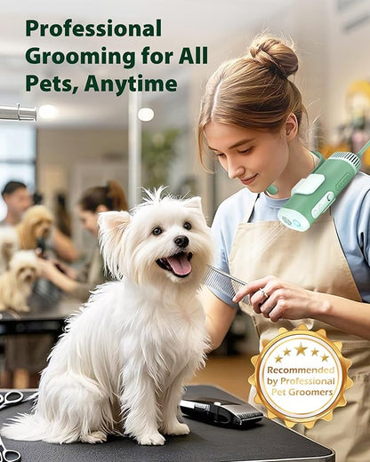 L&amp;W BROS. Hands-Free Dog Dryer – Powerful &amp; Professional Pet Blow Dryer for Small &amp; Medium Dogs &amp; Cats, Adjustable Airflow, Easy Storage, Negative Ion Technology (Green)
