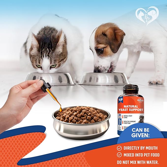 Natural Cats &amp; Dogs Yeast Infection Anti Itch Treatment - Itchy Ears, Skin &amp; Allergy Symptoms Relief - Reduces Inflammation &amp; Relieves Irritation - Herbal Medicine Supplement Drops