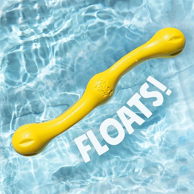 WEST PAW Zogoflex Echo Zwig Squeezy Dog Fetching Stick – Bouncy, Hollow, Squishy Interactive Toy for Puppies, Large Dogs – Floatable Stick, Lightweight Chewy Toy for Catch – 13.75” Dandelion Yellow