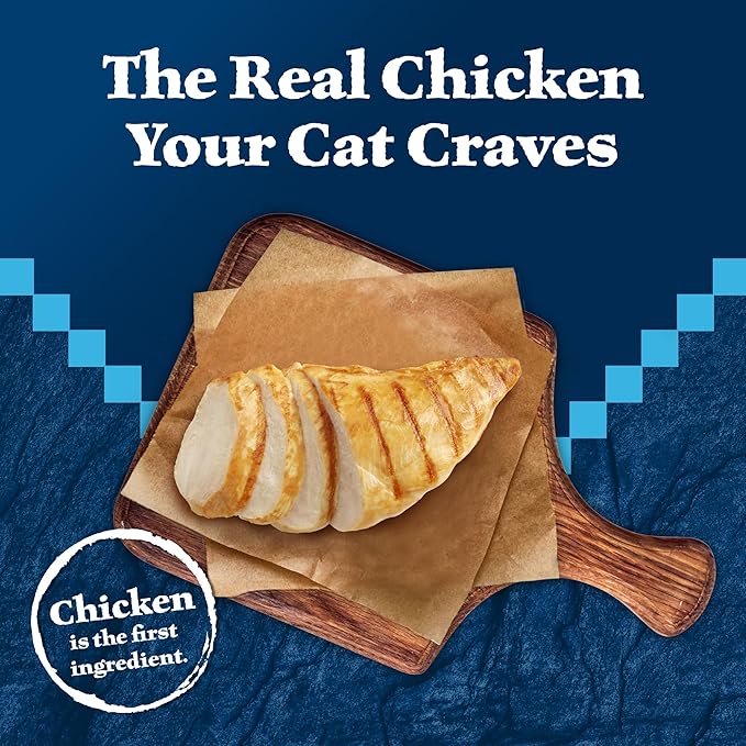 Blue Buffalo Wilderness High-Protein &amp; Grain-Free Wet Cat Food Paté for Adult Cats 7+, Made with Natural Ingredients, Chicken Recipe, 3-oz. Cans (24 Count)