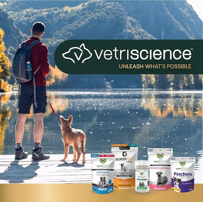 VetriScience Ultimate Strength Healthy Hip &amp; Joint Chews, GlycoFlex Glucosamine, Chondroitin and Green-Lipped Mussel Joint Support Supplement for Dogs, Soothe Joint Discomfort, Duck, 60 Count