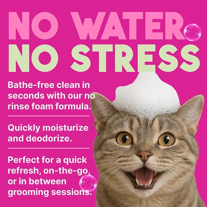 TropiClean Berry &amp; Coconut Waterless Cat Shampoo | Deep Cleansing Dry Shampoo for Cats | Natural Cat Shampoo Derived from Natural Ingredients | Made in the USA | 7.4 oz.