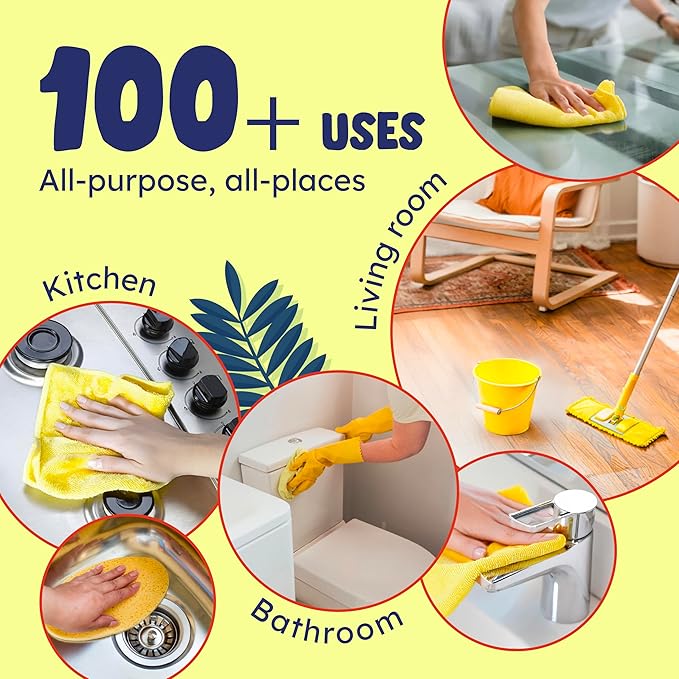 Originally Yellow Lemon Vinegar For Cleaning Purpose | USA Made All Purpose Cleaner | Use as a Floor, Glass, Kitchen, &amp; Bathroom Cleaner | Plant Derived Vinegar 1 Gallon in 2 bottles | 128 Oz