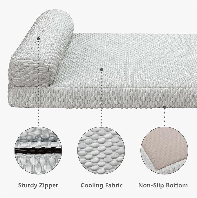 Tinaco Orthopedic Cooling Bed for Large Dogs &amp; Cats, Removable Washable Cover (X-Large, White/Grey)