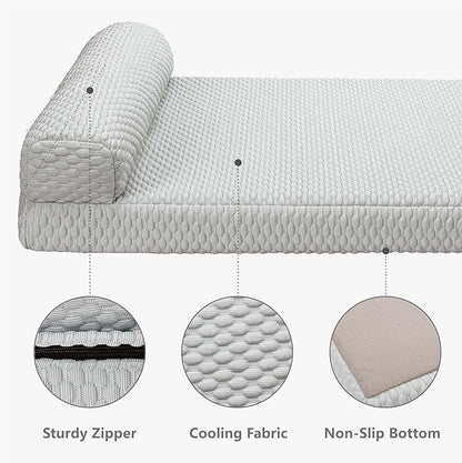 Tinaco Orthopedic Cooling Bed for Large Dogs &amp; Cats, Removable Washable Cover (X-Large, White/Grey)
