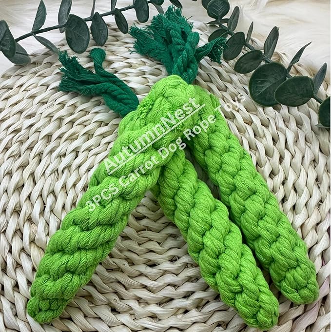 3PCS Green Woven Pet Chew Set, Dog Chew Accessories, Cat Interactive Chews, Safe &amp; Durable Braided Chews for Dogs, Cats &amp; More Pets