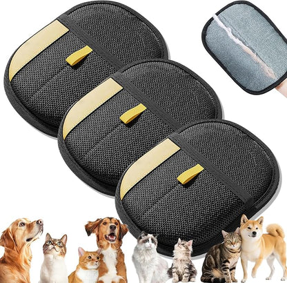 Pet Hair Removal Gloves, Pet Hair Remover Electrostatic Gloves for Cats &amp; Dogs, Washable and Reusable Cat Hair Remover for Cat Beds, Bed Sheets, Sofas, Clothes, Carpets, Curtains (3pcs)