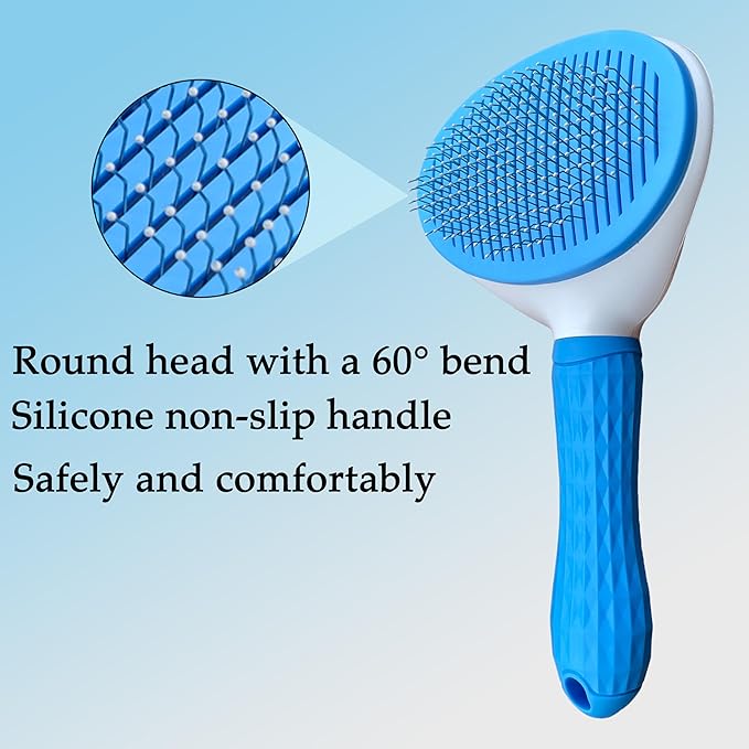 Pet Gromming Kit Nail Clipper&amp;Hair Brush for Dog&amp;Cat Brush Self Cleaning Slicker Brush with Release Button, Dog Shedding Brush for Cat Grooming Comb Rabbit Nail Clipper with Nail File Dog Claw Trimmer