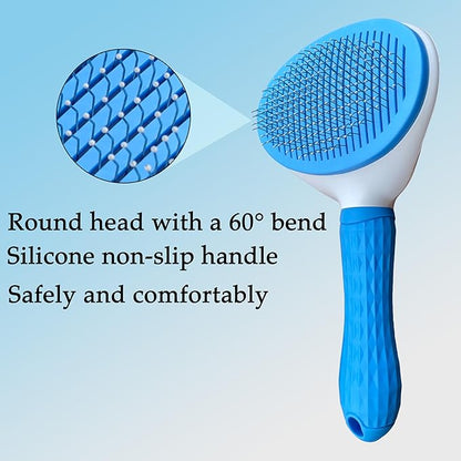 Pet Gromming Kit Nail Clipper&amp;Hair Brush for Dog&amp;Cat Brush Self Cleaning Slicker Brush with Release Button, Dog Shedding Brush for Cat Grooming Comb Rabbit Nail Clipper with Nail File Dog Claw Trimmer