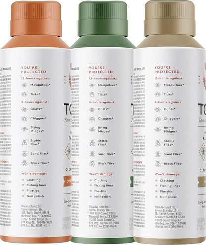 Insect Repellent Variety Pack, 12-Hour Mosquito &amp; Tick Protection, Picaridin-Based, Water-Based, Lightweight, Quick-Drying, DEET Alternative, Face &amp; Body Use, 3 Pack