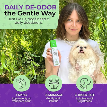 Luxury Daily Dog Deodorant &amp; Grooming Spray – Long-Lasting, Odor Eliminating Pet Deodorizer Spray for Dogs’ Coat &amp; Skin – Gentle &amp; Clean, Irresistible Fresh Spa Scent 5.07 Fl oz.