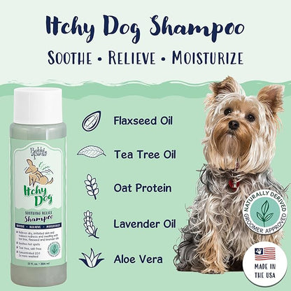 Bobbi Panter Dog Shampoo - Made in USA - All Natural Formula for Itch Relief &amp; Soothing Skins, Concentrated 16:1 for Professional Groomers - Green Apple Scent, 13 Oz