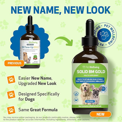 Pet Wellbeing BM Tone-Up Gold for Dogs &amp; Cats - Supports Healthy Digestive Function, Solid Stools, Normal Bowel Movements, Bayberry - Veterinarian-Formulated Herbal Supplement 4 oz (118 ml)