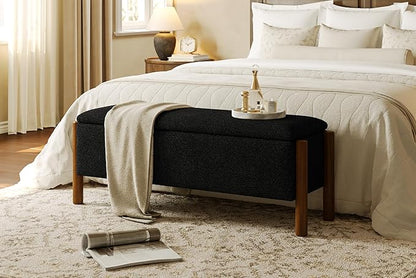 Modern Storage Benches with Walnut Wood Legs, 47&