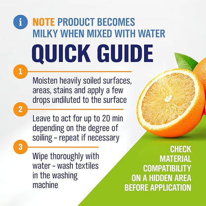 Orange Oil Cleaner Concentrated 25.36 fl oz (1 : 1000) - makes up to 200 Gallons Multi-Use Adhesive &amp; Grease Remover, Custom-Dilution Citrus Degreaser for Floors, Kitchen &amp; Bath