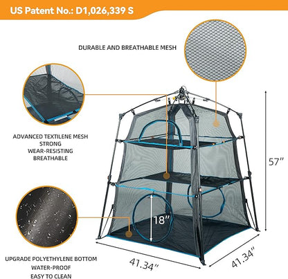 X-Large Catio Outdoor Cat Enclosure,3-Tier Spacious Outdoor Cat Tent for Indoors and Outdoors,Portable and Foldable Kitty Enclosure,Two Doors Design can Assemble More Shapes (Patented)