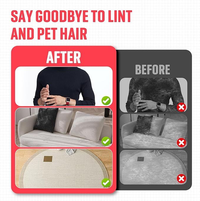 Pet Hair Remover, Electrostatic Pet Hair Removal Gloves, Reusable Cat &amp; Dog Hair Remover for Couch, Furniture, Carpet, Curtain, Upgraded Animal Fur Removal Tool, Cat Grooming Gloves-1 PCS