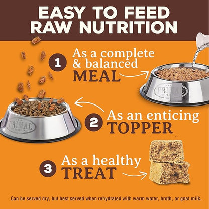 Primal Freeze Dried Dog Food Nuggets, Beef; Complete &amp; Balanced Meal; Also Use as Topper or Treat; Premium, Healthy, Grain Free, High Protein Raw Dog Food, 14 oz (Pack of 4)