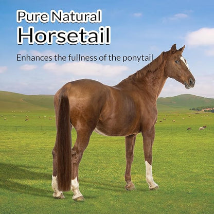 Horse Tail Extension with Braided Horsehair Loop, Blunt Cut Bottom, 3/8 lb, 28-30 inches (drak Chestnut)
