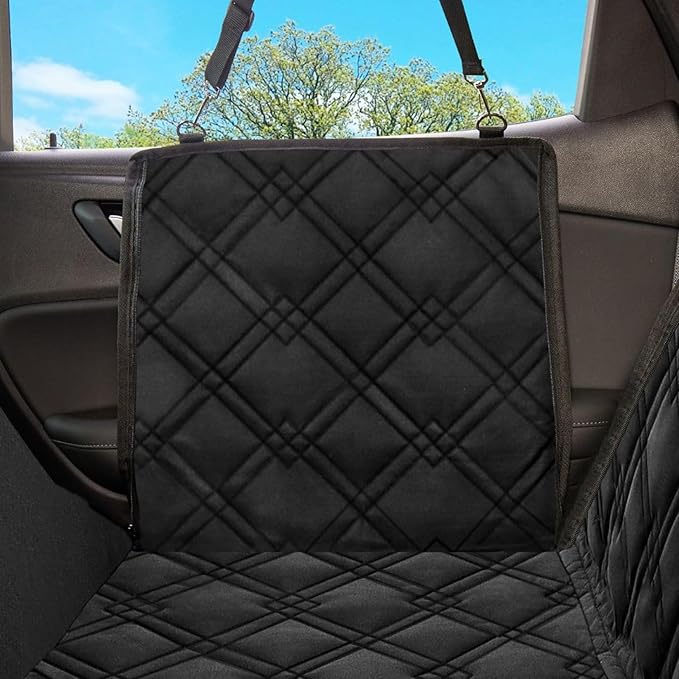 Meadowlark XL Dog Seat Covers Unique Design &amp; Full Car Protection-Doors,Headrests &amp; Backseat. Extra Durable Zippered Side Flap, Waterproof Hammock Pet Seat Cover + Seat Belt &amp; 2 Headrest Protectors