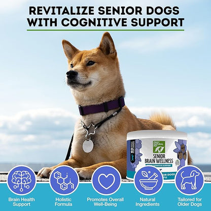 ONLY NATURAL PET Senior Brain Wellness Dog Chews - Small, Medium &amp; Large Breeds, Toothless &amp; Geriatric Dogs, Soft Chicken &amp; Bacon Flavor Snacks, Baked Treats - 60 Count