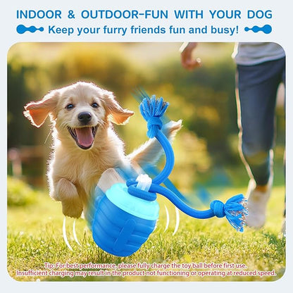 Interactive Dog Toys - [2025 Newly Upgraded] Motion Activated Ball for Small/Medium/Large Dogs, Automatic Moving Dog Toy Wicked Ball for Boredom &amp; Training, Music, USB Rechargeable (Blue)