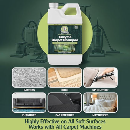 Sprinkle &amp; Sweep Enzyme Carpet Shampoo (32oz) - Carpet Cleaner Solution to Eliminate Tough Stains &amp; Neutralize Odors at the Source - Car, Furniture, Carpets &amp; Rug Cleaner - Use with All Machines